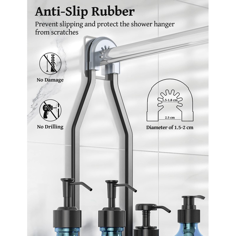 YASONIC Shower Caddy Over Shower Head Never Rust Aluminum Large