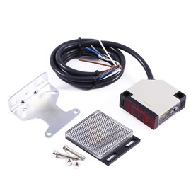 Roberee Reflective Photoelectric Switch, E3JK-R4M1 Specular Reflection Photoelectric AC 90-250V 3A Photoelectric Switch for Automatic Garage Door Alarm Sensor DIY Sensor Stair Light