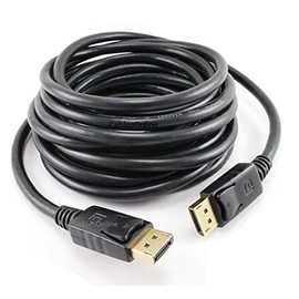 CablesOnline 15ft DisplayPort Gold-Plated Male to Male Monitor A/V Cable w/Latches (DP-0015K)