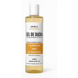 Gel de ducha, Calendula, Miel, Pantenol, Jabón liquido corporal tipo body wash 250ml. libre LESS, Parabenos y Siliconas
