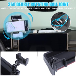 Center Console Dashboard Storage Box Phone Holder Mount for Hummer EV Accessories 360 Degree Rotatable Phone Holder Stand Dash Tray Organizer for Hummer EV SUV Pickup 2022-2024 2025 2026 (A)