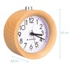 Navaris Analogue Wooden Alarm Clock with Snooze - Retro Clock