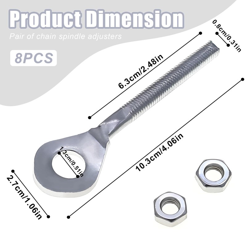 2PCS Chain Axle Adjuster, Mini Bike Chain Tensioner Compatible with