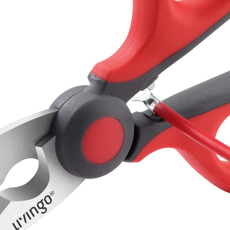 LIVINGO 6" Multi-Purpose Electrician Scissors : Professional Heavy Duty Comfortable