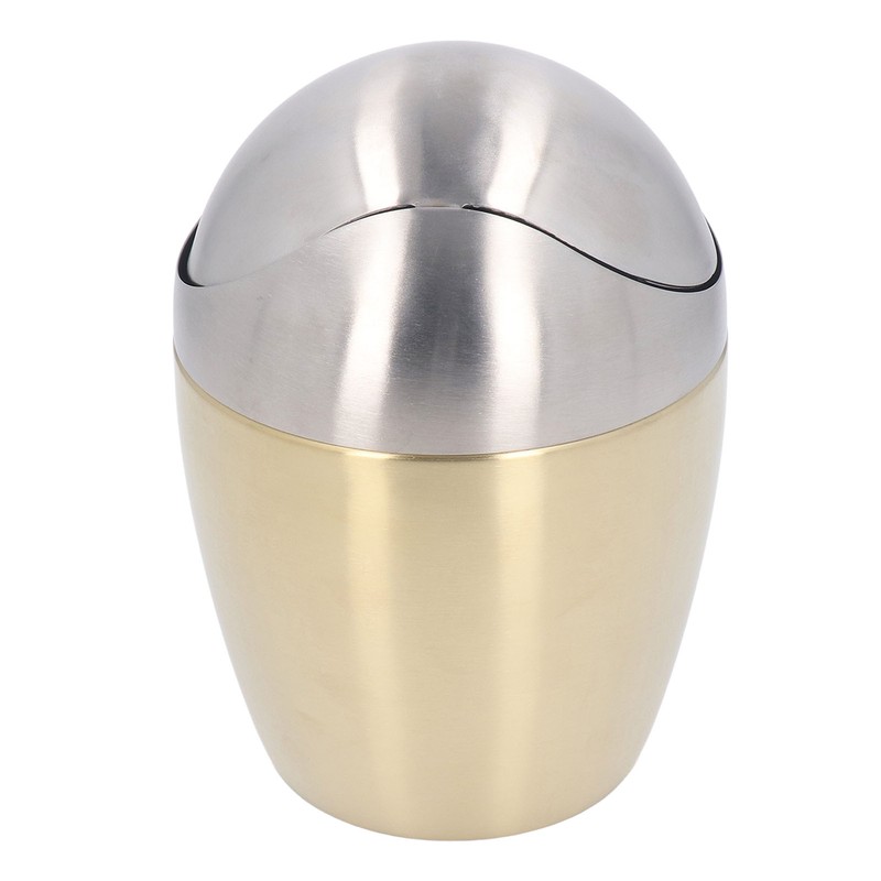 Desktop Small Trash Can Multipurpose 304 Stainless Steel Mini Trash