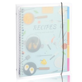 Huakaile Blank Recipe Book to Write in Your Own Recipes, 8.4" x 10.8" Removable Recipe Binder with Waterproof Cover, Dividers & Sticker, Family Recipe Notebook Journal Hold 160 Recipes (Light Blue)