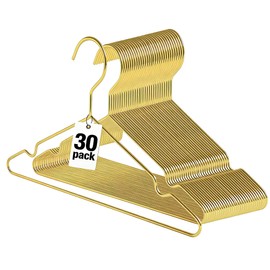 Gold Kids Wire Hangers 30 Pack,12.6 Inch Baby Strong Metal Hanger,Heavy Duty Metal Child Wire Hanger for Closet,Children's Gold Hangers