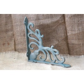 2 Cast Iron Octopus Brackets Nautical Garden Braces Shelf Corbels Ocean Book