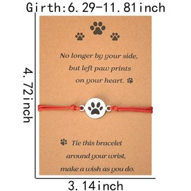 Loss of Dog Sympathy Gift for Women Men Cats Dogs Paw Print Bracelet for Dog Dad Mom Memorial Gifts Friends Memorial Bracelets Daughter Son Cat Mom Dad Gifts for Loss of Dogs Cat