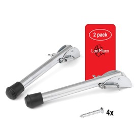 LouMaxx Door Stop – Set of 2 Door Holders 14 x 150 mm Galvanised – Door Lock Outdoor – Door Stopper Outdoor – Door Holder – Ideal Door Lock for Protection Against Random Doors or Gates