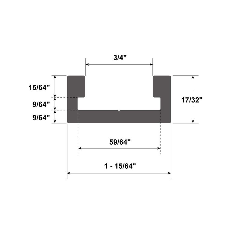 POWERTEC 71167 Aluminum Miter T-Track, 48-Inch, Aluminum Grey