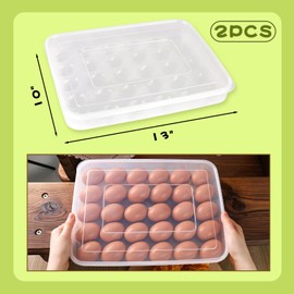 HANSGO Deviled Egg Carrier with Lid,2 Pack Deviled Egg Containers with Lid,Deviled Egg Carrier Tray for 60 Eggs Clear Egg Holder Dispenser for Refrigerator Home Kitchen