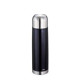 Cilio Colore Vacuum Flask, Stainless Steel, Black, One Size