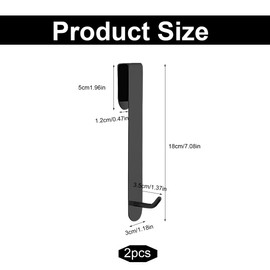 SULIUDAJI 2 Pack Shower Hooks, Screen Hooks, Glass Wall Shower Hooks, Bathroom Towel Hooks, Bathroom Towel Rack, Robe Hooks, Stainless Steel, Black, black