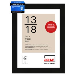 DEHA Design Fontana Wooden Picture Frame, 13 x 18 cm, Black