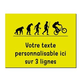 Mygoodprice Dekoschild Evolution BMX, aus Aluminium, personalisierbar, 20 x 15 cm oder 30 x 20 cm, Gelb