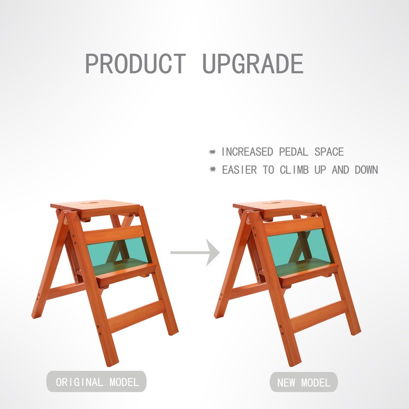 Folding Step Stool Step Ladder 3 Tier, Multi-Functional Folding Solid