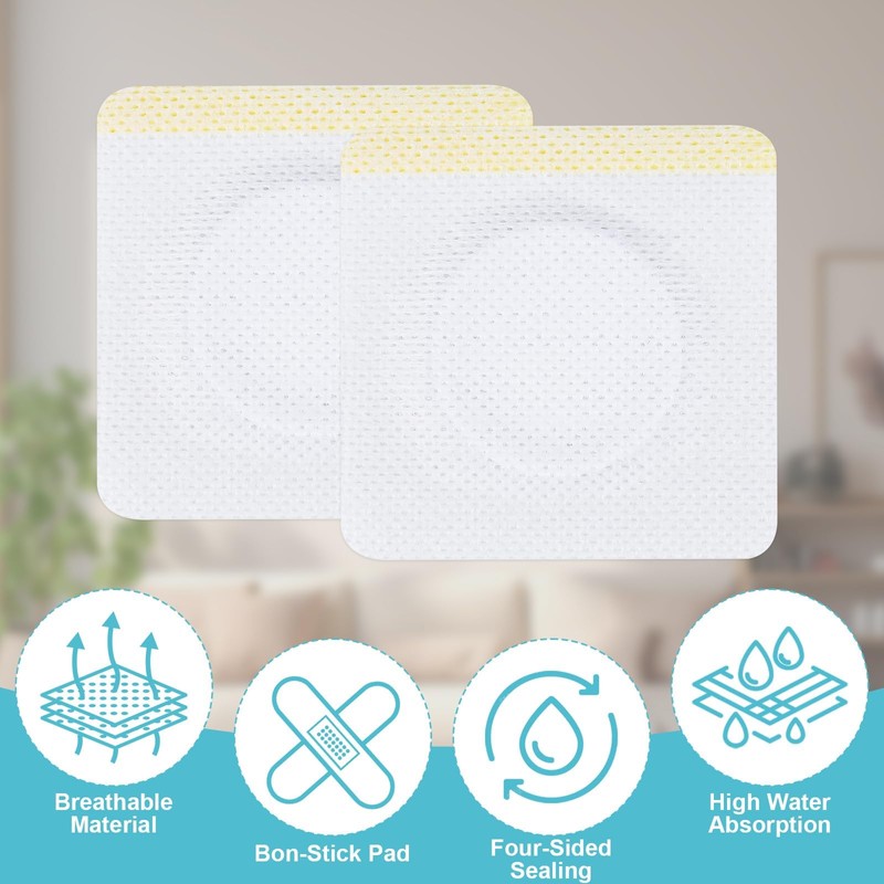 30Pcs Einweg-Rizinusöl-Pflaster für Bauchnabel,selbstklebende Rizinusöl Packung wickeln Bauchnabel Pads,weiß 7