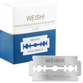 WEISHI 100PCS Single Edge Razor Blades- Double Edge Safety Razor Extra Stainless Blades -Men's Safety for Shaving