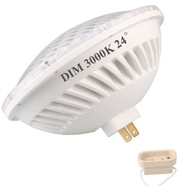 Dimmable PAR56 LED Bulb 300 Watt Replacement Soft White 3000K NSP 24 Degree Base GX16D for DJ/Club/Stage/Church Ceiling Lighting