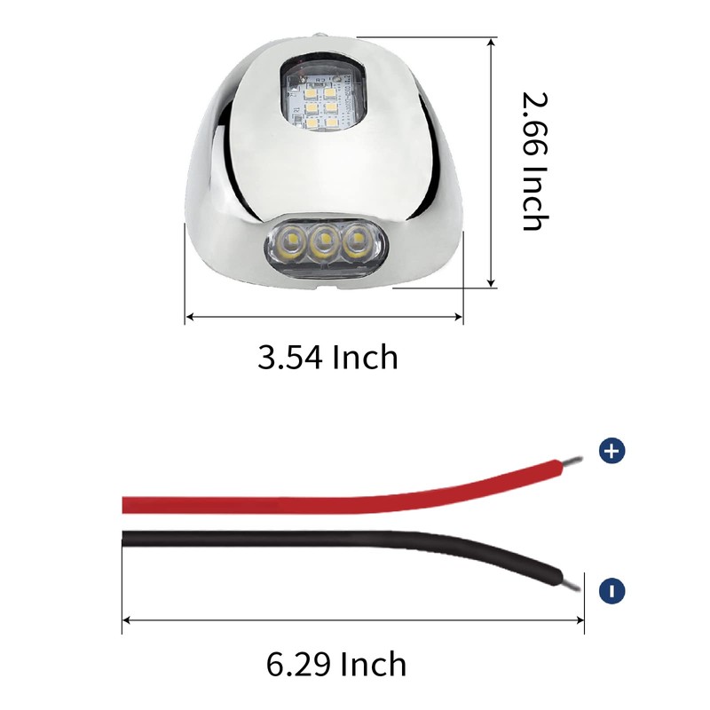 Besramtic Boat Docking Lights Marine Docking Lights LED Stainless Steel