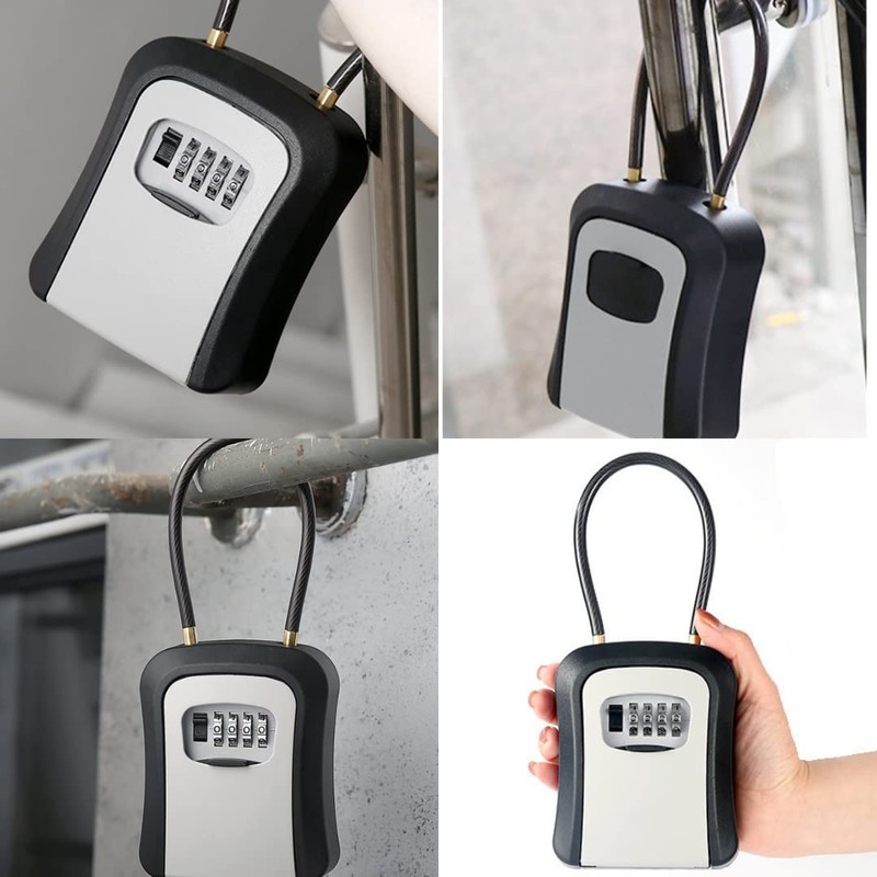 Black Wire Key Box with 4 Digit Lock Dial