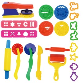 Uandhome Play Dough Tools,24 Pcs Play Dough Tools and Cutters, Play Dough Sets for Kids Toddlers,DIY Plastic Accessories Clay Extruders Rollers Molds,Creation Educational Toy Gift Set