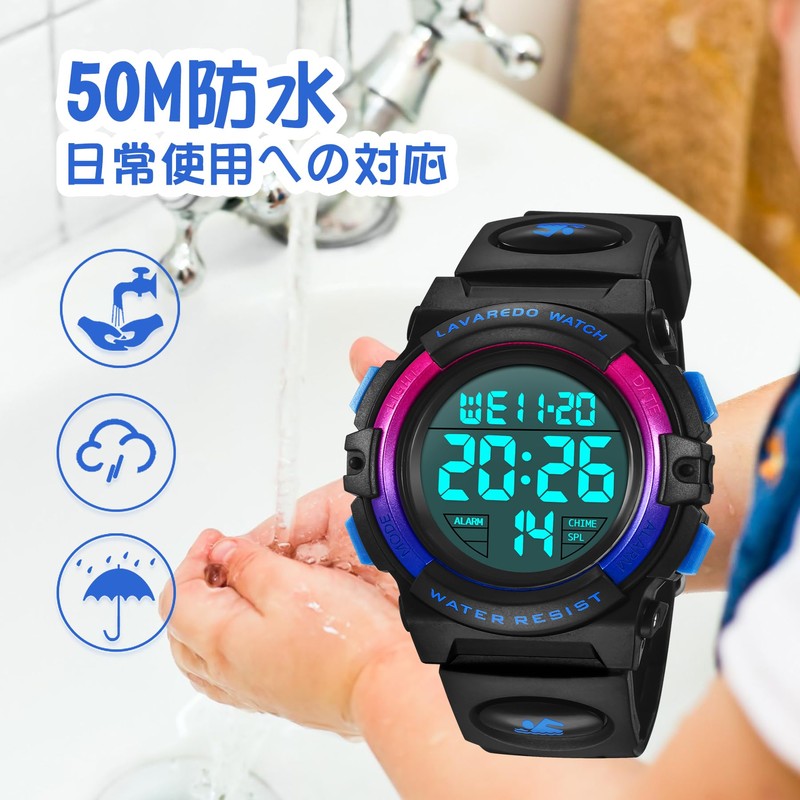 Kids Watch Boys Digital Boys Sports Watch Outdoor Multifunction 50M