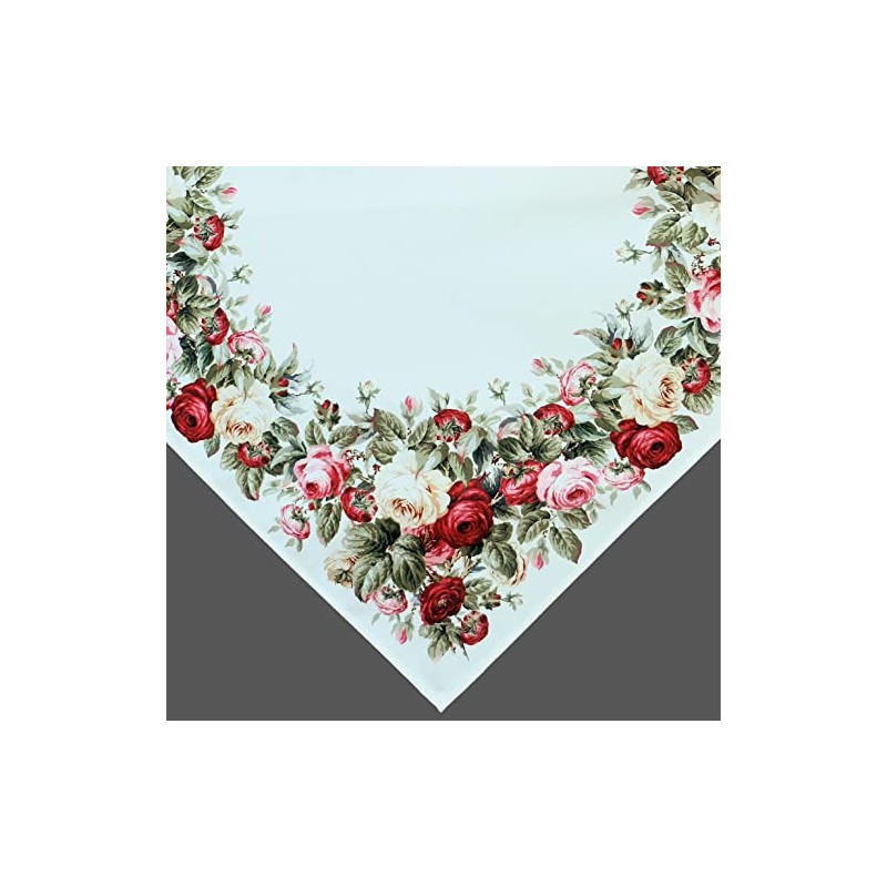 texpot Tablecloth 85 x 85 cm with Rose Print Motif