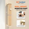 PETKARAY Wall Mounted Cat Scratcher, 30" Large Sisal Cat Scratcher