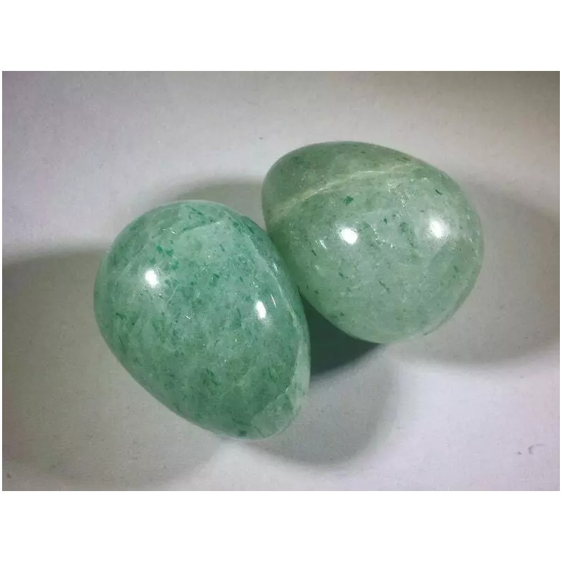 NATURAL GREEN AVENTURINE STONE HAND CARVED EGG