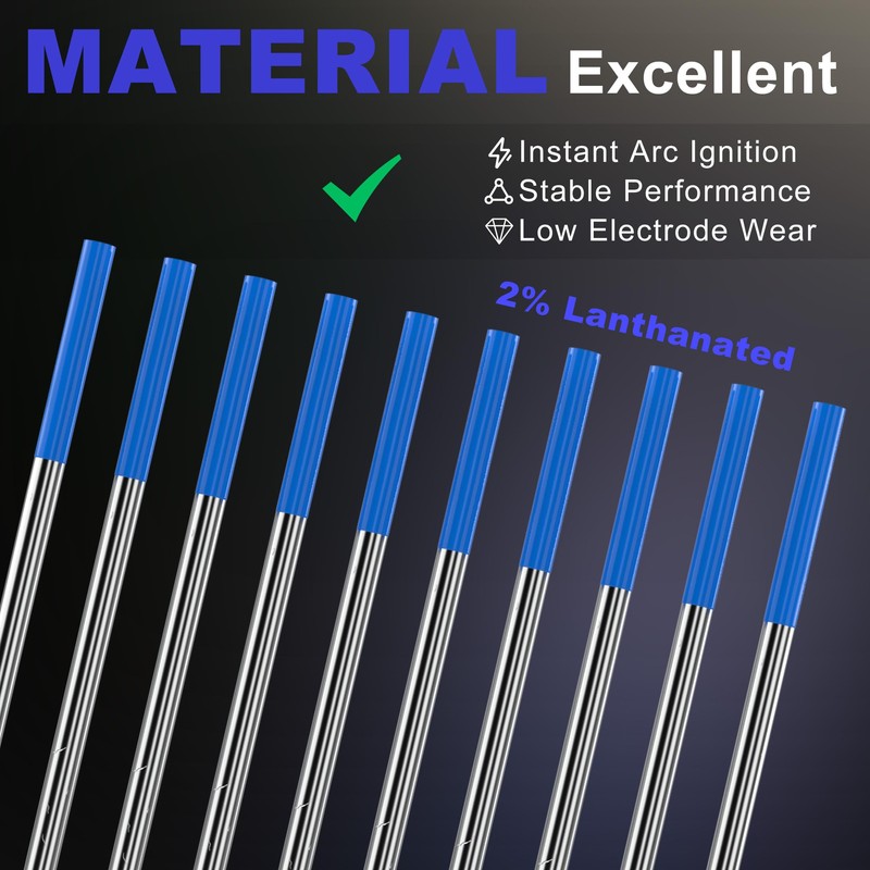 WelderElite TIG Welding Tungsten Electrode 10 Pack 1/16" × 7"