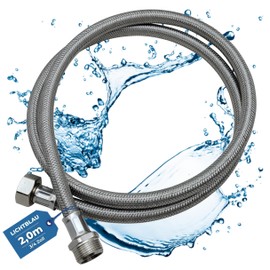 LICHTBLAU Kink-Resistant Aquastop Extension Hose, 2.0 m, Connection 3/4 Inch Washing Machine, Dishwasher, 2982 Reinforced Hose Straight/Straight Including Seal, Universal Use