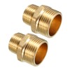sourcing map Brass Pipe Fitting, Reducing Hex Nipple 3/4 BSPP