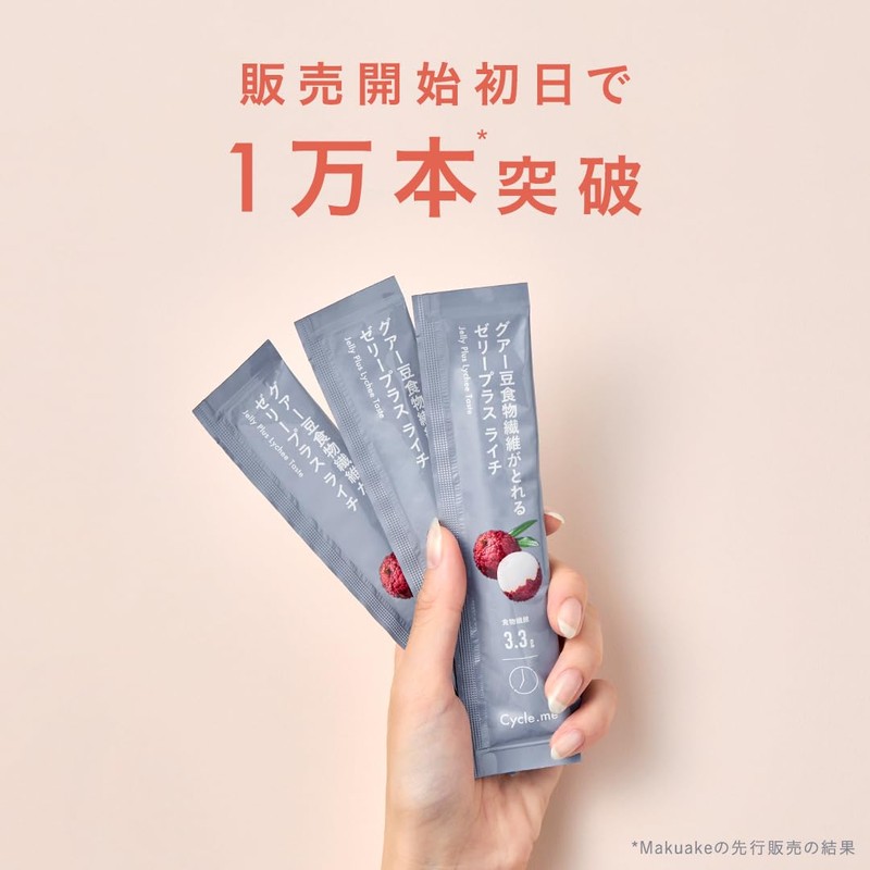 Cycle.me サイクルミー 手軽においしく食物繊維がとれるスティックゼリー ライチ 善玉菌の栄養になりやすい ゼリープラス グアー豆食物繊維 水溶性食物繊維 インナーケア