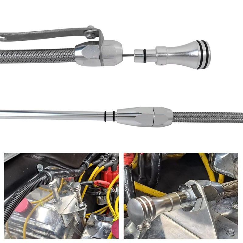 2025 New Stainless Braided Oil Pan Dipstick Passenger Side For