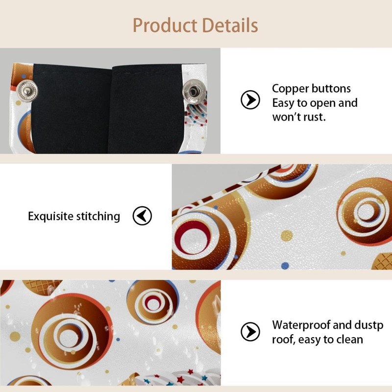 2 Pack Tissue Box Cover Holder, Star Ice Cream Patterns