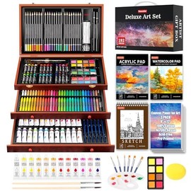 Soucolor Art Supplies 192-Pack Deluxe Art Set Drawing Painting Supplies Art Kit with Acr