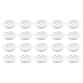 Semetall Air Vents 20 Pack 35mm(1-3/8") Stainless Steel Circular Soffit Vent Round Vent Mesh Hole Louver for Kitchen/Bathroom/Cabinet/Wardrobe/Shoebox (White)