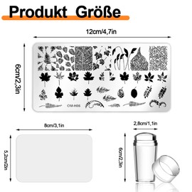 Nail Stamp Set, 6 Pieces Nail Stamp Set, Nail Stamp, Template Stencils, Art Stamping Stamp, for Manicure DIY Image Printing