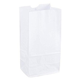 Perfect Stix - Kraft White Bag 6-100 6lb Kraft White Paper Bags- Pack of 100ct, White Bags