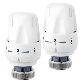 2 PCS Radiator Thermostat Valve,TRV Smart Radiator Thermostat Radiator Valve Replacement Head, Thermostatic Radiator Valve Heating System Temperature Control Heads for Home Offic(White)