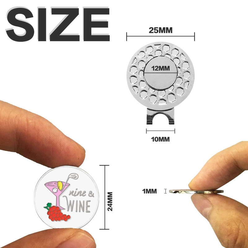 FINGER TEN Golf Ball Marker for Ladies Men Value 6