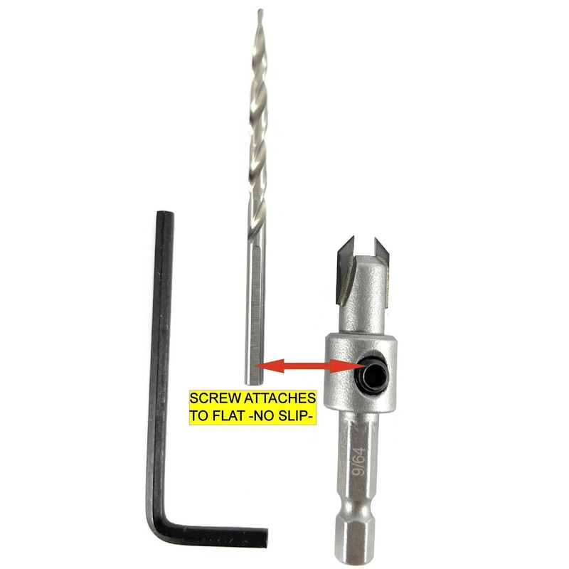 FTG USA #6 (9/64") Tungsten Carbide Tipped Countersink Drill Bit