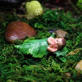 Sleeping Fairy Miniature Figurines, Fairy Garden Animals for Fairy Garden, Fairy Garden Accessories, Fairy Garden Supplies, Micro Landscape, Plant Pots, Bonsai Craft Decor Outdoor Yard Home Decoration