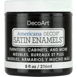 Satin Enamels Acrylic Paint, 8 Fl. oz. Jar, Classic Black (Pack of 1)