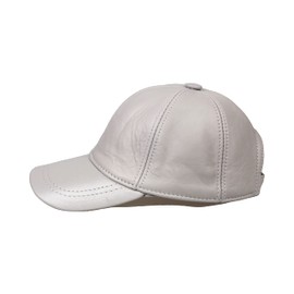 HATSQUARE Genuine Leather Baseball Cap Adjustable Soft Feel Dad Plain Hat Stylish Classic for Women Men Unisex (Gray)