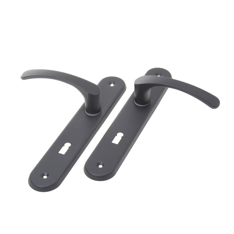 Aqbau® Door Handle Set Long Plate Black Door Handle Door