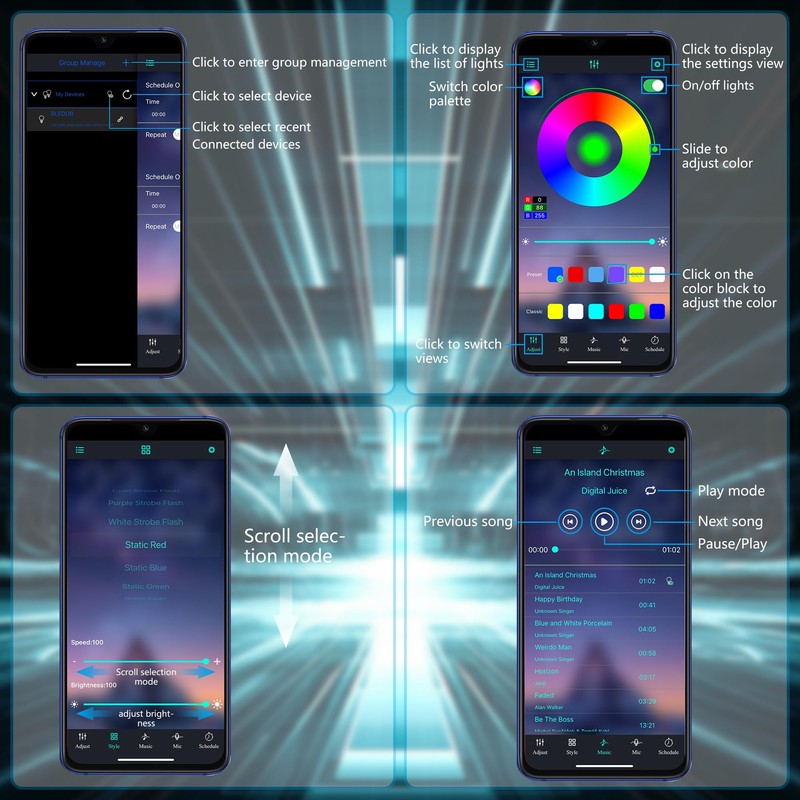 CERRXIAN Mini RGB Bluetooth Controller,USB 5V Bluetooth Led Light Controller,for