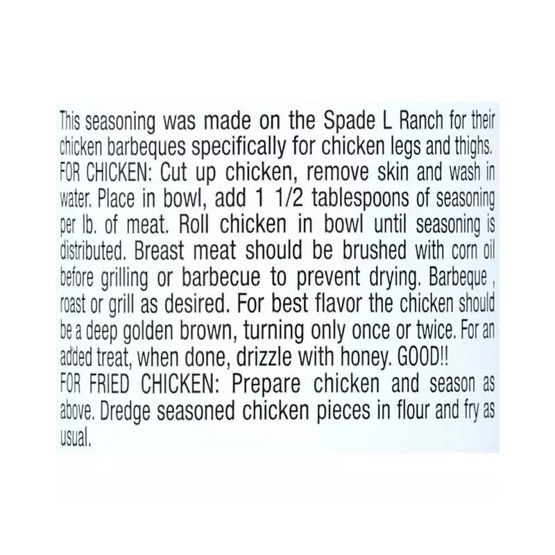 Spade L Ranch Chicken Seasoning, 6 oz